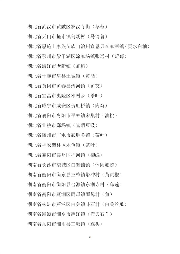 【名單公示】第十一批全國“一村一品”示范村鎮(zhèn)名單公示(圖11)