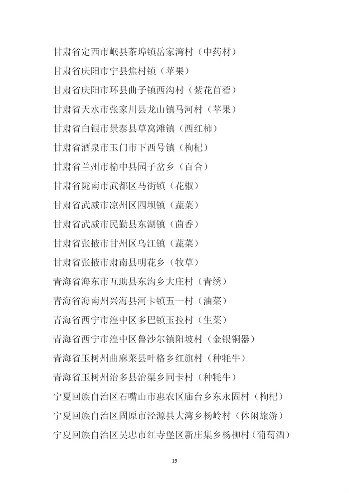 【名單公示】第十一批全國“一村一品”示范村鎮(zhèn)名單公示(圖19)